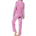 thumbnail image 3 of Mifsaly Christmas Pajama Sets for Women Xmas Trees Print Loose 2 Piece Pjs Long Sleeve V-Neck Sleepwear Lapel Button Down Nightwear High Waist Wide Leg Pants with Pockets 2025 Holiday Homewear, 3 of 7