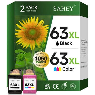 63XL Ink Cartridge Compatible for HP 63 Ink Cartridges for 63XL for Officejet 3830 4650 5255 5258 4655 5252 Envy 4520 4512 Printer( Black and Tri-Color)