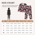 thumbnail image 3 of KLL Rose Flowers Print Women's Long Sleeve Pajamas with Pants Sleepwear Loungewear 2 Set-X-Large, 3 of 7