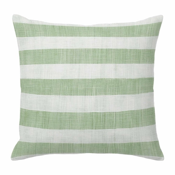 Throw Pillow Covers 20 x 20 Inch, Sage Green Striped Cotton Linen Pillows Cases, Farmhouse Vintage Stripes Square Cushion Covers for Couch Sofa Bed