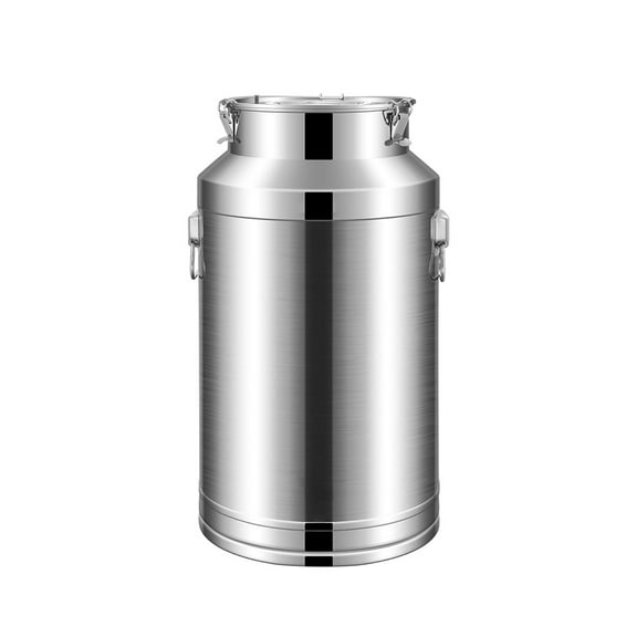 Stainless steel milk jug with carrying handle and locking buckle sealed lid milk transport bucket wine bucket tea canister transport for storing liquids