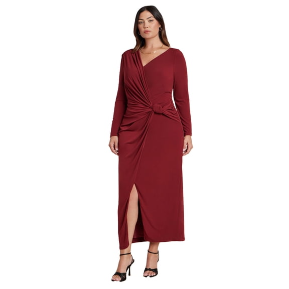 ELOQUII Women's Plus Size Twist Detail Knit Maxi Dress