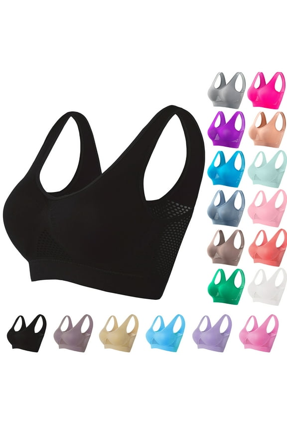 Womens Seamless Wireless Bras Sports High Support Sports Bra Wirefree Yoga Bra for Women