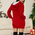 thumbnail image 4 of Christmas Dress for Womens Christmas Outfit Women's Christmas Print Long Sleeve Hoodie Dress With Pockets Casual Sweatshirt, 4 of 5