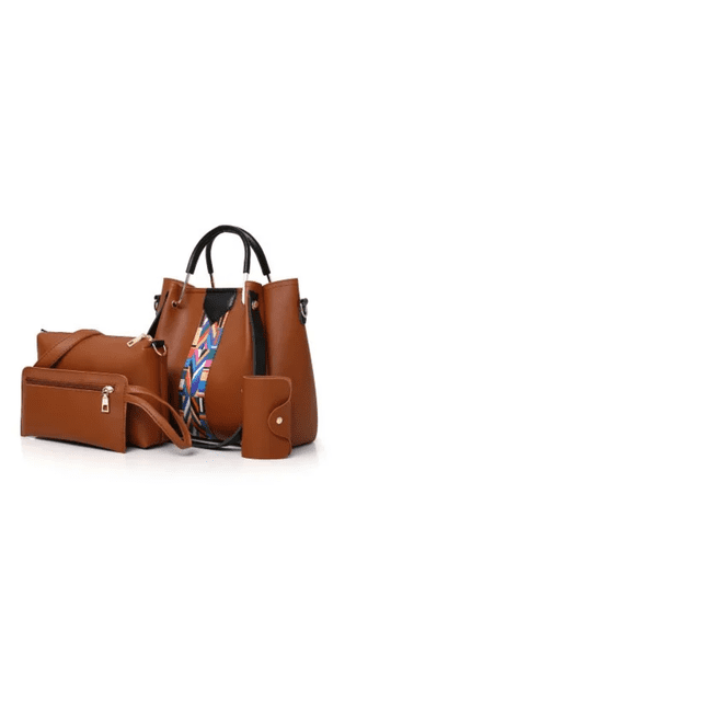 Set de 4 bolsas de Ecocuero color Café LabG RT480