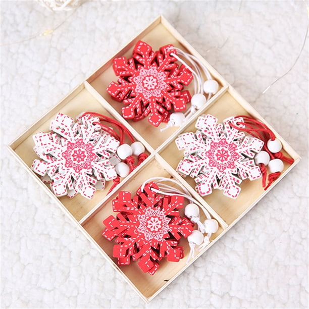 12 adornos navideños pintados de madera árbol de Navidad decoración colgante adornos DIY Wmkox8yii gf5932