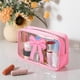thumbnail image 3 of Bolsa de maquillaje Kacctyen Pink Bow Clear Coquette Pink Travel, 3 of 6