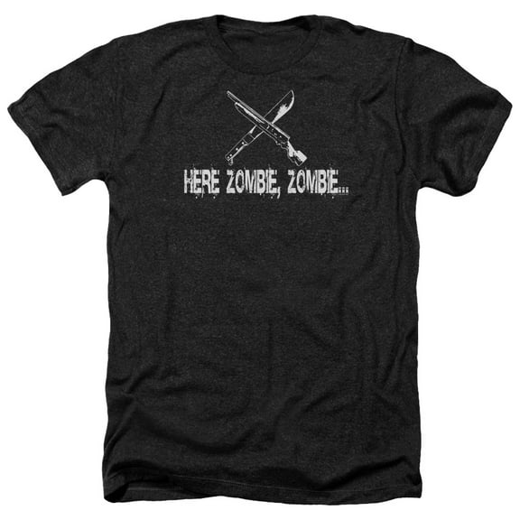 - Here Zombie Zombie - Heather Short Sleeve Shirt - X-Large