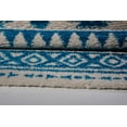 thumbnail image 4 of Ladole Rugs Stylish Contemporary Trellis Smooth Area Rug Carpet in Turquoise-Ivory, 4 of 4