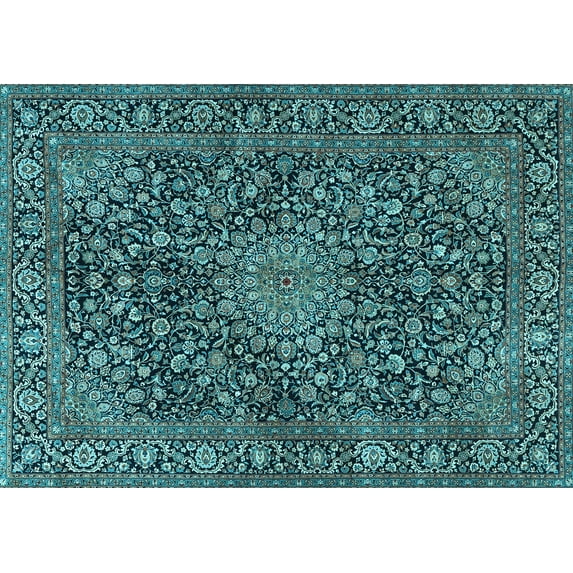 Ahgly Company Indoor Rectangle Persian Light Blue Traditional Area Rugs, 2' x 4'