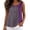 Gray, variant on Womens Color Block Tank Tops Sleeveless Round Neck Split Hem Shirt Summer Versatile Loose Shirts Gray L