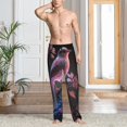 thumbnail image 2 of Mens Pajama Pants, Pink Patterned Bird Soft Sleep & Lounge Pants for Men, Cuteness Casual PJ Bottoms Pants with Pockets, 2 of 7