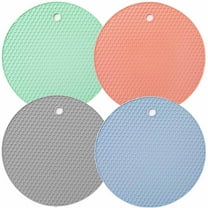 4PC Silicone Non-Slip, Heat Resistant & Water-Trapping Trivet Mats for Hot Pots & Pans & Dishes & Cookware, Multipurpose Kitchen Table Coaster, 7.09 Inch