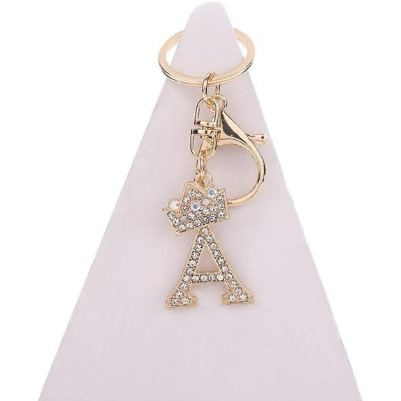 LWHAO Letter Keychain:A-Z Initial Letter Keychain,Gold 26 Letters Backpack Keychains