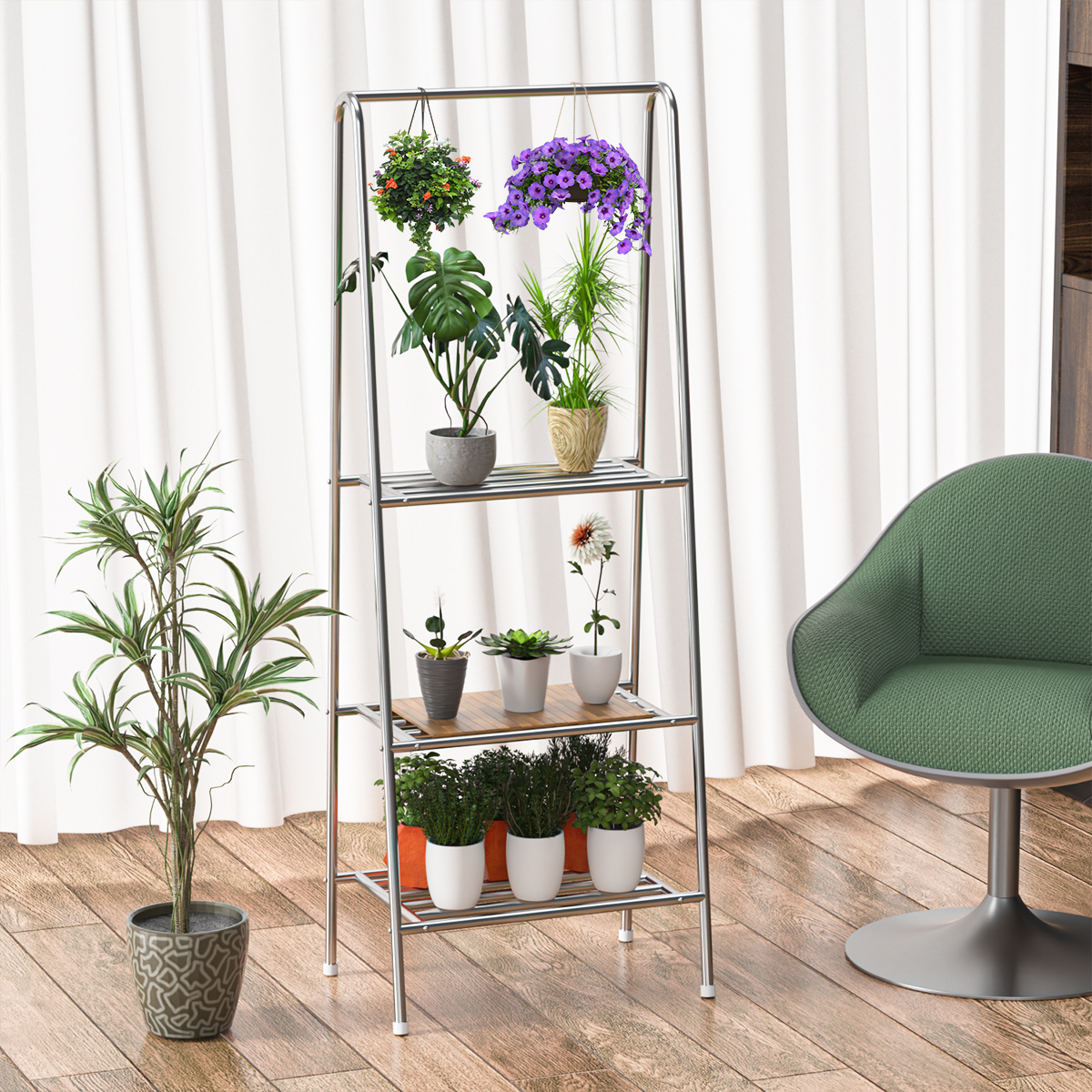 1/2/3 Tier Hanging Plant Stand, Attractive Hanging Design
