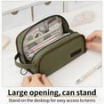 thumbnail image 4 of UALSRZL Pencil Case, Large Capacity Pencil Pouch Multi-Layer Zipper with Handle, Canvas Portable Stationery Organizer Bag for School Office Supplies, 4 of 7