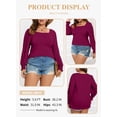 thumbnail image 3 of Blusa tipo túnica Eytino para mujer, talla grande, manga larga, color morado, 3 of 6