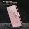 thumbnail image 7 of for iPhone 16 Pro Max Wallet Case for Women, with Card Holder Embossed Mandala Flower Flip PU Leather Magnetic Protective Kickstand Cover with Lanyard for iPhone 16 Pro Max, Rosegold, 7 of 7