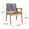 thumbnail image 3 of GDF Studio Specter Outdoor Rope and Acacia Wood Dining Chairs, Set of 2, Teak and Dark Gray, 3 of 7