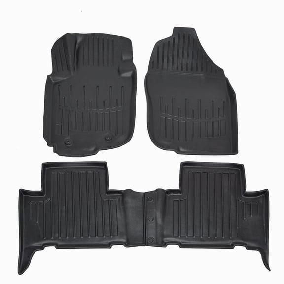 3D Floor Mats for 2006-2012 Toyota RAV4 Heavy Duty, Custom Fit, All Weather Liner Front & 2nd Row Full Set Rubber, Black