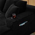 thumbnail image 6 of 133'' Compressible Sectional Sofa Set, Minimalist Style U-Shaped  Modular Sleeper Sofa Bed with Pillow & Side Bag, Corduroy Fabric Cloud Couch, No Assembly, for Living Room, Black, 6 of 7