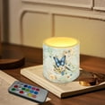 thumbnail image 3 of Kuiaobaty Retro Butterfly Peach Blossom Pattern 4 Packs Flickering Flameless LED Battery Candles Waterproof Pillar Fake Candles with Colored Light Remote for Wedding Beach Party Decor, 3 of 7