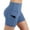 Light blue, variant on Babysbule Women Shorts Women Solid Pocket High-waist Hip Stretch Pants Running Fitness Yoga Shorts