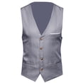 thumbnail image 2 of Hevirgo Plus Size Formal Men Solid Color Suit Vest Single Breasted Business Waistcoat, 2 of 8