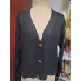 thumbnail image 3 of Women V Neck Short Knitted Sweaters Cardigan Open Stitch Long Sleeve Tops, 3 of 5