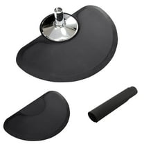 Barberpub 3 x 5 Feet Salon Floor Mat, Black Floor Mat for Hair Stylist Semicircle 1/2'' Thick 0020
