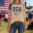 thumbnail image 2 of 250 Anniversary Usa Shirt Women Patriotic Raglan Sleeve T Shirt For Fourth Of July Celebration Casual Crew Neck Three Quarter Length Tee, 2 of 4