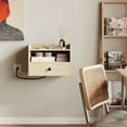 thumbnail image 6 of Vabches Modern Floating Nightstand Set of 2, Wall Mounted Bedside Table with Charging Station and Drawer for Bedroom, 6 of 8