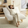 thumbnail image 4 of Accent Armless Lazy Sofa, Casual Single Sofa, Corduroy Fabric, For Living Room And Bedroom, 4 of 13