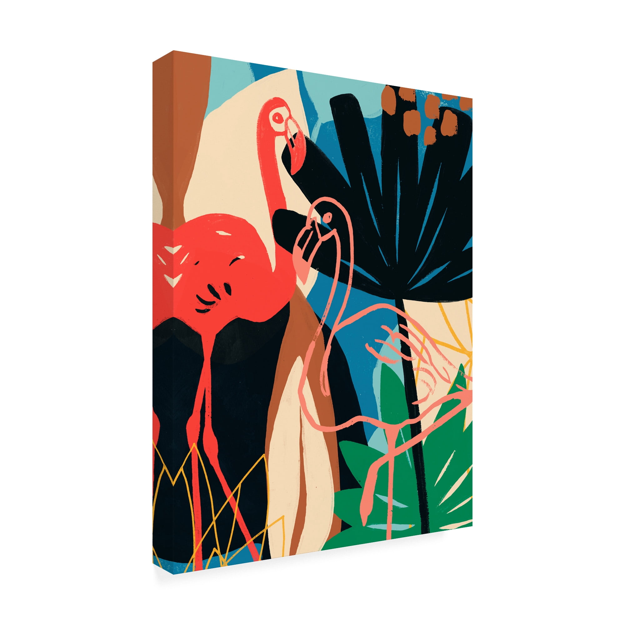 Trademark Fine Art 'Funky Flamingo I' Canvas Art by June Erica Vess