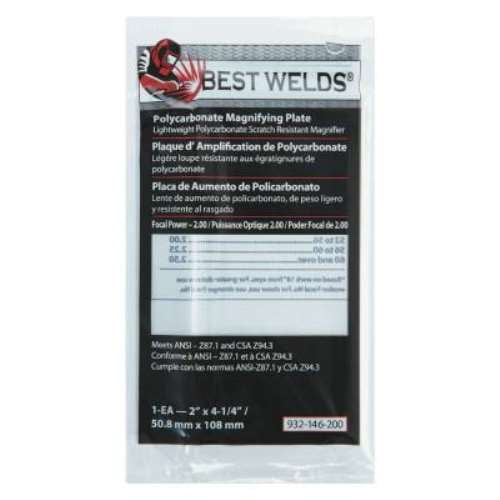 Best Welds 932-146-200 BW-2X4-1/4 POLYCARB  MAGLENS 2.00 DIOPTER