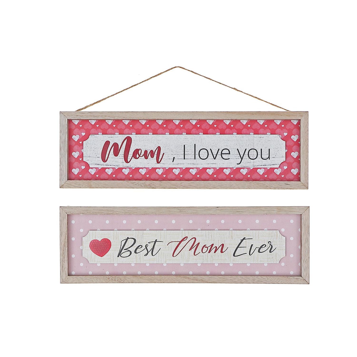 IH Casa Decor Framed Wooden "Mom" Hangers Asstd - Set of 2