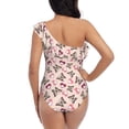 thumbnail image 5 of Pofeuu Beautiful Butterflies and Hearts Print Women's One Piece Swimsuits One Shoulder Swimwear Asymmetric Ruffle Monokinis Bathing Suits-Small, 5 of 6