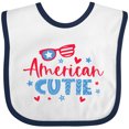 thumbnail image 3 of Inktastic 4th of July American Cutie Red and Blue Stars and Hearts Boys or Girls Baby Bib, 3 of 4