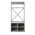 thumbnail image 2 of Twin Star Home Contemporary Corner Hall Tree with Metal Frame in Antique Gray, 2 of 8