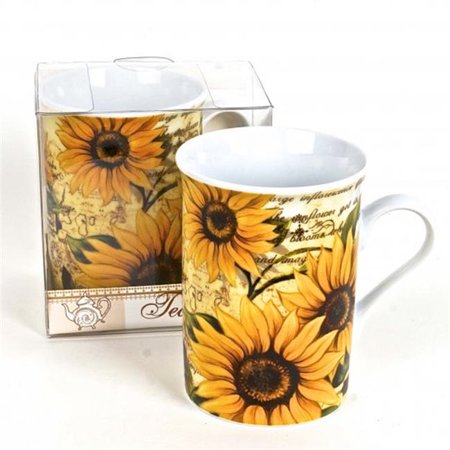 

Hi-Line Gift MUG-R075 Porcelain Mug In Gift Box - Sunflowers Tea Time
