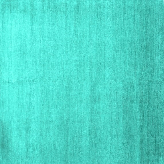 Ahgly Company Indoor Square Abstract Turquoise Blue Contemporary Area Rugs, 6' Square