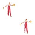 thumbnail image 1 of Wweixi Figurine Diorama 1/87 Personnages en Résine Train Disposition Rose 2Ensemble, 1 of 6