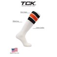 thumbnail image 4 of TCK Retro 3 Stripe Tube Socks (Black/Orange Medium), 4 of 5