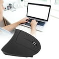 thumbnail image 3 of Ratón Vertical Inalámbrico Ergonómico Cómodo Tecnología De Seguimiento óptico Recargable Negro 6 Teclas Suministros De Computadora, 3 of 7