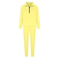 thumbnail image 3 of Lilgiuy Women's 2 Piece Outfits Sweatsuit Casual Solid Color Long Sleeve Half Zip Pullover Oversized Tops Jogger Pants Set with Pockets, 3 of 4