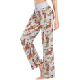 thumbnail image 2 of FREEAMG Womens Gilrs Stylish Pattren Comfy Drawstring Lounge Pajama Pants Wide Leg Sleepwear Bottom, 2 of 6