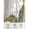 thumbnail image 6 of Gray Gold Marble Sheer Curtains 63 inches Long, Abstract Wave Modern Luxury Light Filtering Sheer Window Curtains Rod Pocket Voile Drapes for Bedroom Living Room, 52"W x 63"L 2 Panels, 6 of 7