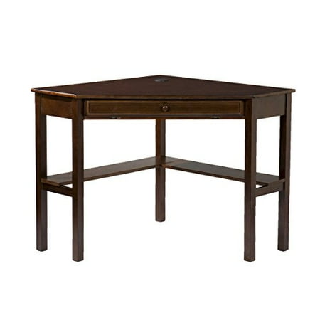 Southern Enterprises Corner Computer Desk 48 Wide Espresso
