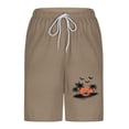thumbnail image 6 of LODIENY Mens Swim Trunks with Stretch Liner Lightweight Quick Dry Summer Tropical Drawstring Elastic Waist Beach Board Shorts Trendy Holiday Vacation Bathing Swimwear Suit with Pockets E-Coffee S, 6 of 7