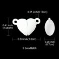 thumbnail image 4 of 5Set Spray Painted Alloy Magnetic Clasps Cadmium Free & Nickel Free & Lead Free Heart White 10.5x16x7mm Hole: 1.2mm DIY, 4 of 6